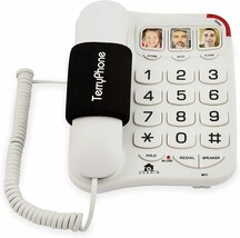 Big Button Phone For Seniors, Corded Landline Phone, One-Touch, Slip Grip. - $36.99