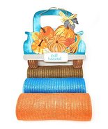 Fall Harvest Wreath Kit: 3 Rolls 10&quot; Decorative Mesh (Orange, Turquoise,... - £28.07 GBP