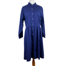 Gitano Dress Large Navy Blue Pearl Snap Denim Western Long Sleeve A-Line Vintage - £30.35 GBP