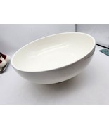 Vtg 12 In Stoneware Bowl With Gold Tone Base Stand  3.25 &quot; Deep - $61.44 CAD
