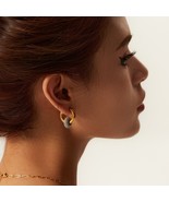 Gold Hoop Earrings - Hypoallergenic Zircon Stainless Steel Earrings - 18... - $16.00