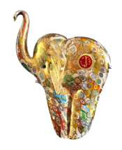 Murano Millefiori Elephant Glass Figurine - £116.65 GBP