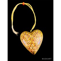 Gold Russian Lacquer Heart With Hand Painted Floral Design Valentines Day - £15.78 GBP