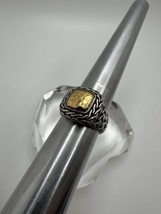 John Hardy Palu Sterling Silver 22k Hammered Ring Size 7.25 - $493.02