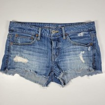 Vintage American Eagle Distressed Hi-Rise Festival Button Fly Denim Shor... - £12.55 GBP