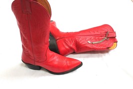 Nocona women&#39;s Red deer Leather western Boots 7510 size 4 - £31.65 GBP