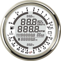 Boat Digital GPS Speedometer Tachometer 6in1 MultiFunction Gauge 8-16V 5Bar 85mm - £108.98 GBP