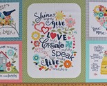 24&quot; X 44&quot; Panel Inspirational Quotes Flowers Hearts Bees Cotton Fabric D... - £7.06 GBP
