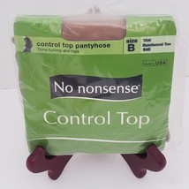 No Nonsense Control Top Pantyhose Tan Reinforced Toe Size B 045 - £6.28 GBP