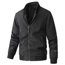 Men&#39;s Fashion Casual Solid Color Black Jacket - £32.42 GBP+