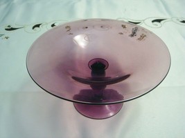 Purple BOHEMIAN glass footed bowl/tray [GL15] - $38.21