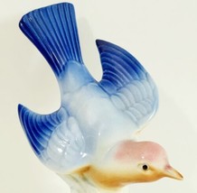 Blue Bird Ceramic Hand Painted Fine Pottery Japan Vintage 1970s 8.5&quot; HGS2E - £31.92 GBP