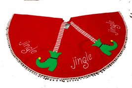 Jingle Jingle Jingle  Elf Legs Christmas Tree Skirt 54in across Round - £15.69 GBP
