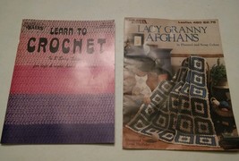 000 2 Vintage Crochet Afghans Booklets Susan Bates Leisure Arts - £7.98 GBP