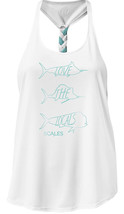 Scales Women&#39;s PRO Performance Love The Locals UPF 50+ Tank Top Fishing ... - £20.72 GBP
