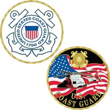 Coast Guard Military Branch Challenge Coin - Colorized with Raised Details - £11.30 GBP