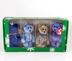 Christmas Ornament Ty Bears The Jingle Beanies Collection Official Club Set Of 4 - £7.96 GBP
