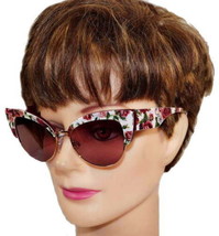 $410 Dolce&amp;Gabbana Floral Sunglasses Cat Eye Pink Roses Purple Lens Peonies NWT - £245.39 GBP