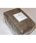 Nautica Aspen Ridge King Brown Chalk Stripe Tailored Bedskirt Wool Blend... - $47.95