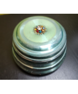 VTG 1940s Blue Footed Aluminum Windup Musical Powder Puff Box Plays Nigh... - €32,88 EUR