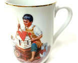Norman Rockwell Museum Coffee Mug A Dollhouse For Sis Porcelain 982 Japan - £3.26 GBP