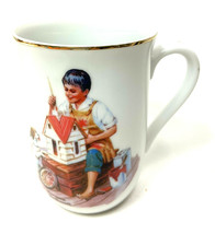 Norman Rockwell Museum Coffee Mug A Dollhouse For Sis Porcelain 982 Japan - $4.17