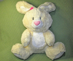 24&quot; Gund Blossom Bunny Jumbo Plush Stuffed Animal Rabbit Beige White Pink Flower - £14.60 GBP