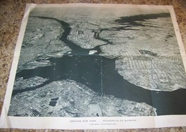 c1933 Birds Eye View New York City Ny Aaf Captain Albert Stevens Flying Pioneer - £21.47 GBP