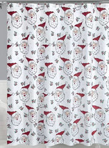 Santa&#39;s Workshop White &amp; Red Holiday Village  13-Pc. Fabric Shower Curtain Set - $29.38