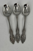 Oneida Renoir Pembrooke Stainless Lot Of 3 Soup Tablespoons Place Oval - £20.56 GBP