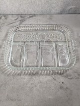 Vintage Indiana Glass Divided 5 Section Serving Relish Tray Platter Dish... - $15.98