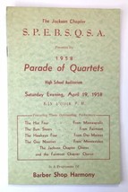 Jackson Minnesota Chapter 1958 PARADE OF BARBER SHOP QUARTETS Souvenir P... - £15.92 GBP