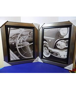 NEW Vintage Style Cars Car Details Photos Wall Art Prints Silver Frames - £32.62 GBP