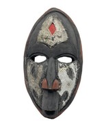 African Marka Mask Hammered Metal Wood Mali Africa Decor Oval Voodoo 16&quot; - £47.13 GBP