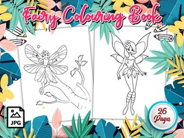 Fairy Colouring Book 26 Pages of Fun for Boys, Girls, Teens, Kids, Birthday Part - £7.18 GBP