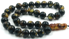 Islamic 33 Prayer beads Natural Baltic Amber Muslim Rosary Misbaha pressed - $134.64