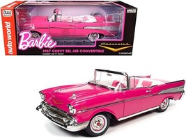 1957 Chevrolet Bel Air Convertible Pink &quot;Barbie&quot; &quot;Silver Screen Machines&quot; 1/18 - £126.69 GBP