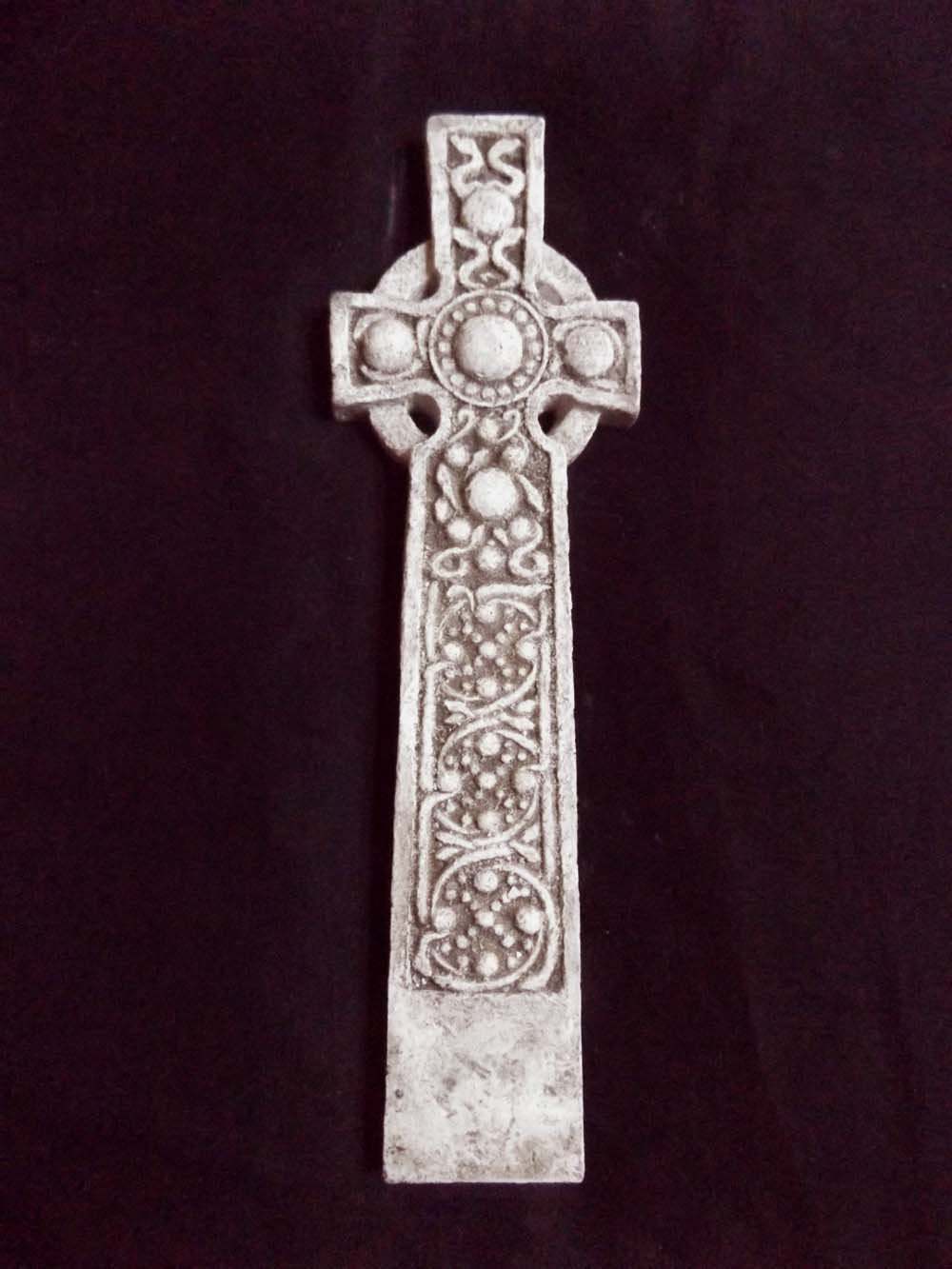Small Celtic Cross 2 Wall Hanging Gothic Black Plaque Renaissance Medieval  - $10.99