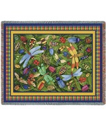 72x54 LADYBUG Dragonfly Beetle Bee Bug Insect Afghan Throw Blanket - $63.36