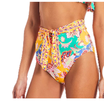 Antonio Melani Floral Jacobean Tie Front High Waisted Bikini Bottom XL - £22.07 GBP