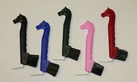 Horse Head Hoof Pick with Brush - Choice of Colors Black Blue Green Pink... - $2.50