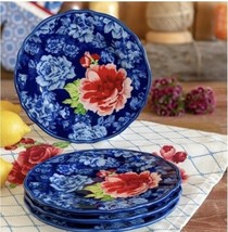 New Pioneer Woman Heritage Floral Salad Plates Set Four Plates 8 1/2” New - $44.88