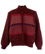 Mariea Kim 20 Ans Knits Winter Knit Vest Jacket L Faux Fur Lined Detachable - £46.37 GBP