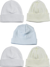 Bambini One Size Boys Boys Baby Caps (Pack of 5) 100% Cotton Blue/Yellow... - £13.27 GBP
