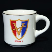 Boy Scouts of America VTG BSA Ceramic Mug Region 5 Five, Shield Arrow V Cup - $14.26