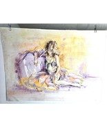 Pregnant in Repose Art Pastels Paint Signed by Artist - €125,36 EUR