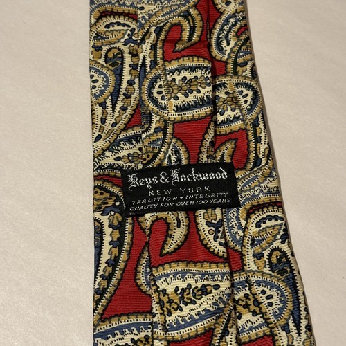 KEYS & LOCKWOOD Geometric Paisley Men's Necktie Tie Vintage Item image 2