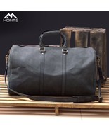 LE Gokina Charcoal Black Large Leather Duffle Bag - $3,374.05 MXN