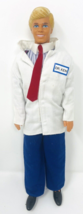 Vintage 90s Blonde Barbie Dr. Ken Doll Lab Coat Redressed - £15.71 GBP