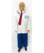 Vintage 90s Blonde Barbie Dr. Ken Doll Lab Coat Redressed - £15.72 GBP